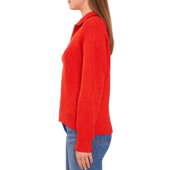 Vince Camuto Womens Half Zip Pullover Sweater Size XL Crossfire (Orange) - Picture 3 of 5